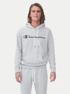 Bluzy męskie - Champion Bluza Script Logo 217142 Szary Comfort Fit - miniaturka - grafika 1