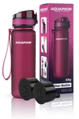 Butelki filtrujące - Bidon Filtr Butelka Aquaphor City Bordowa + 2 Wkłady - miniaturka - grafika 1