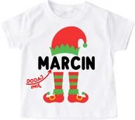 Koszulki dla dziewczynek - Personalizowana Koszulka z elfem dla dziecka na Mikołajki - miniaturka - grafika 1