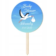 Dekoracje i nakrycia stołu na imprezę - TOPPER NA TORT BABY SHOWER Z NADRUKIEM Y2 - miniaturka - grafika 1