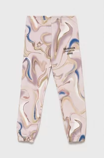 Spodnie damskie - Calvin Klein Jeans Jeans Spodnie bawełniane dziecięce kolor różowy wzorzyste - grafika 1