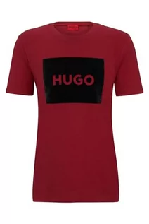 Koszulki męskie - HUGO Koszulka męska Dulive_v, Dark Red604, L - grafika 1
