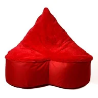 Pufy i podnóżki - Pufa worek sako SERCE czerwony XXL 140x100 - miniaturka - grafika 1