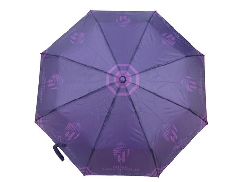CYPBRANDS CyP Brands-Real Valladolid parasol przeciwdeszczowy, składany, parasol ręczny, 48 cm, fioletowy, oficjalny produkt, Fioletowy