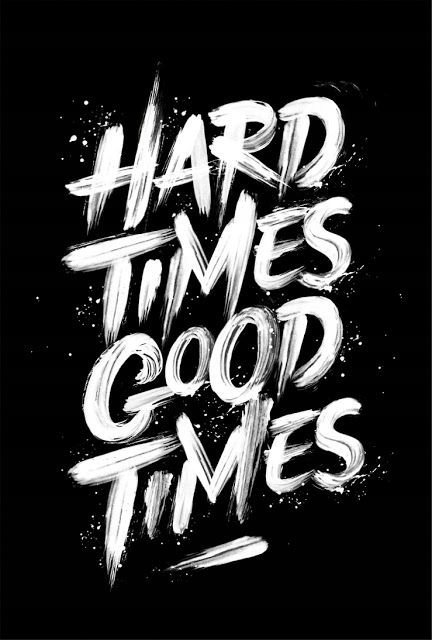 Naklejki na ścianę Hard Times Good Times Cytaty 90x60 cm