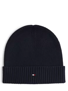 Tommy Hilfiger - Czapka męska z dodatkiem kaszmiru, niebieski - Czapki męskie - miniaturka - grafika 1