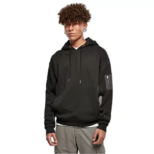 Urban Classics Męska bluza z kapturem Military Bomber, czarny, L - Bluzy męskie - miniaturka - grafika 1