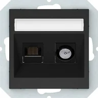 Gniazdka elektryczne - Harry Potter DUBBLE SOCKET BLACK TVL/KLRJ45-16E2-02QR - miniaturka - grafika 1