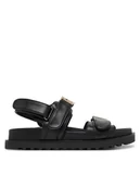 Sandały damskie - Guess Sandały FLJFBL ELE03 Czarny - miniaturka - grafika 1