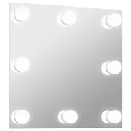 Lustra - vidaXL Lustro ścienne z lampkami LED, kwadratowe, szklane - miniaturka - grafika 1
