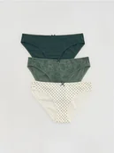 Majtki damskie - Reserved - Bawełniane majtki figi 3 pack - jasny zielony - miniaturka - grafika 1