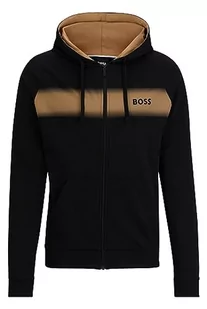 BOSS Męska kurtka Authentic Jacket H Regular-Fit bluza z kapturem z bawełny ekologicznej z logo, czarny (Black1), L - Kurtki męskie - miniaturka - grafika 1