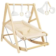 Leżaczki i huśtawki - Tulano, Bujaczek/Leżaczek 2w1 Moon 45, do 9kg, z pasami bezpieczeństwa, Kremowy - miniaturka - grafika 1