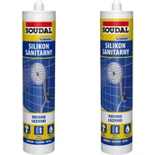 Silikony - Soudal Silikon Sanitarny Bezbarwny DUO-PACK 280+280 ml - miniaturka - grafika 1