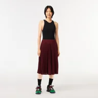 Spódnice - Lacoste Damska spódnica plisowana z lejącego materiału z elastycznym paskiem w talii - miniaturka - grafika 1