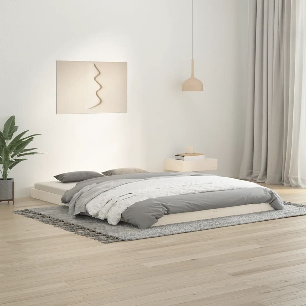 Łóżko z litego drewna sosna biała 140x200 cm