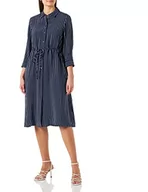 Sukienki - Tommy Hilfiger Damska sukienka Cupro ST MIDI, sznurek STP/Carbon granatowy/biały, 38, Rope Stp/Carbon Navy/White, 64 - miniaturka - grafika 1