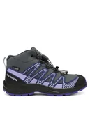 Buty trekkingowe damskie - Salomon Trekkingi Xa Pro V8 Mid Waterproof L47857300 Szary - miniaturka - grafika 1
