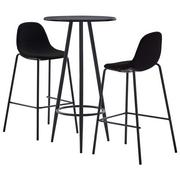 Stoły z krzesłami - vidaXL 3-częściowy zestaw mebli barowych, tkanina, czarny 8719883854847 - miniaturka - grafika 1