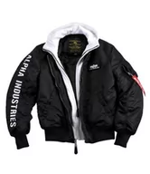 Kurtki męskie - Alpha Industries Męska kurtka bomberka MA-1 D-Tec SE, czarno-biała, L, czarny/biały, L - miniaturka - grafika 1