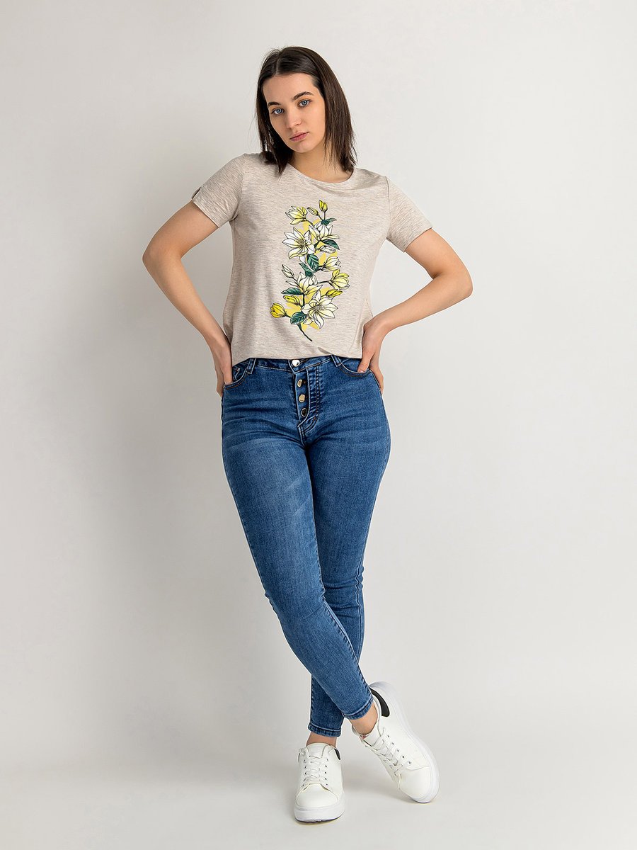 Wiskozowy t-shirt szary S