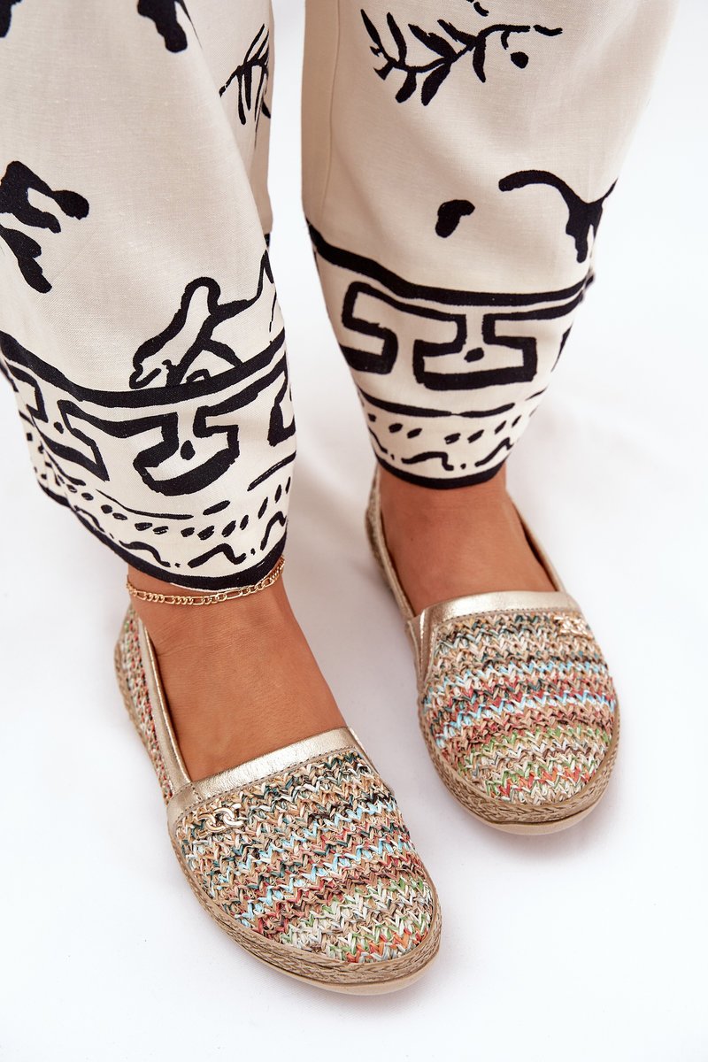 Eleganckie Skórzane Espadryle Z Plecionką Zazoo 10178 Multikolor-39