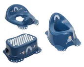 Nocniki - Zestaw NOCNIK grający PODNÓŻEK nakładka na sedes Meteo granatowy - miniaturka - grafika 1