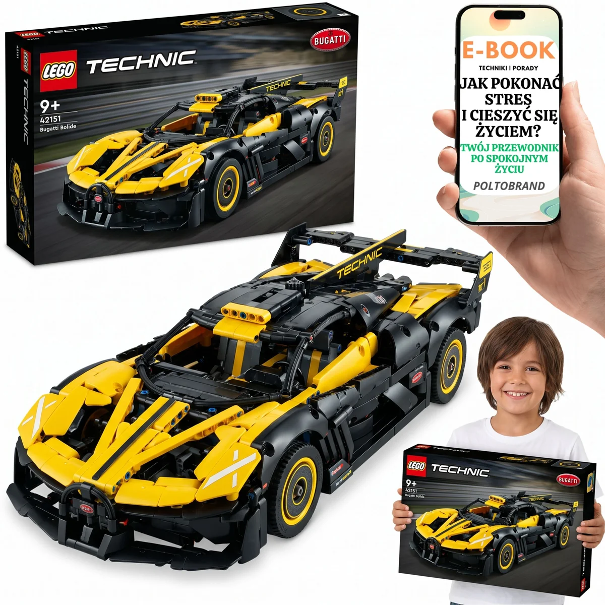 LEGO PREZENT DLA CHŁOPCA SYNA 42151 Bolid Bugatti Technic • Auto Wyścigowe