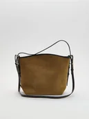 Torebki damskie - Reserved - Torebka z imitacji zamszu - warm olive - miniaturka - grafika 1