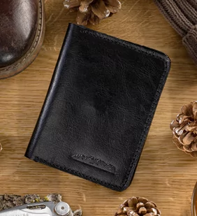 Etui Na Karty Dokumenty PolskaGalanteria Duże CZARNE Skóra Naturalna Pionowe z Miejscem Na Bilon MOTYW GÓRSKI 12 x 9 [cm] - Etui na dokumenty i karty - miniaturka - grafika 5