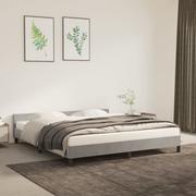 Inne meble do sypialni - Lumarko Rama łóżka z zagłówkiem, jasnoszara, 180x200 cm, aksamitna - miniaturka - grafika 1