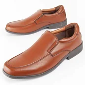 Mokasyny męskie - Purapiel Mokasyny Confore8 Br?zowe - miniaturka - grafika 1