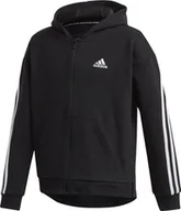 Bluzy dla dziewczynek - Adidas Bluza dziecięca ADIDAS 3-STRIPES FULL-ZIP HOODIE 140 - miniaturka - grafika 1