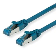 Kable miedziane - VALUE Kabel krosowy kat.6A S/FTP (PiMF) Podwójnie ekranowany kabel sieciowy Kat.6A do szybkości transmisji danych do 10 Gbit/s niebieski 0,3 m - miniaturka - grafika 1