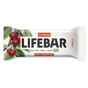 Baton Lifefood Lifebar tyčinka třešňová RAW BIO 40 g Smak: wiśnia - Batoniki - miniaturka - grafika 1