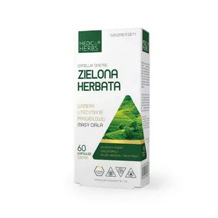 Zielona Herbata 520 mg 60 kapsułek MEDICA HERBS - Odchudzanie i oczyszczanie - miniaturka - grafika 1