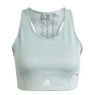 Biustonosze - Adidas Biustonosz treningowy w 3S BT lekkie wsparcie, Hazy Green/wild Teal/White, L - miniaturka - grafika 1