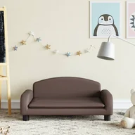 Krzesełka i taborety dla dzieci - vidaXL vidaXL Sofa dla dzieci, brązowa, 70x45x30 cm, sztuczna skóra - miniaturka - grafika 1
