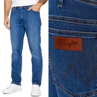 Spodnie męskie - Wrangler TEXAS SLIM Pisces EPIC SOFT MIĘKKI ELASTYCZNY BLUE DżINS W38 L32 - miniaturka - grafika 1