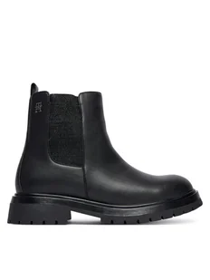Tommy Hilfiger Botki Chelsea Boot T3A5-34152-1355 D Czarny - Buty dla chłopców - miniaturka - grafika 1