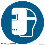 Tablice BHP - SIGNPROJECT GJ019 - Nakaz stosowania maski spawalniczej 500x500 - miniaturka - grafika 1