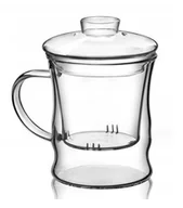 Kubki - Kubek Szklanka Termiczna Z Zaparzaczem Podwójna Ścianka Prezent 350ml - miniaturka - grafika 1