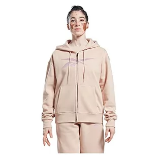 Reebok Damska bluza z grafiką wektorową, zapinana na zamek błyskawiczny, miękka ecru, XS, Miękki ecru, XS - Bluzy damskie - miniaturka - grafika 1