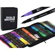 Przybory szkolne - Leantoys Pisaki dwustronne w piórniku 120 szt. - miniaturka - grafika 1