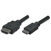 Adaptery i przejściówki - Manhattan Kabel High Speed HDMI Cable 1.8m black Mini HDMI 19-pin male (304955) - miniaturka - grafika 1