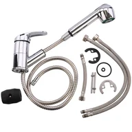 Baterie kuchenne - Bateria zlewozmywakowa z wyciąganą wlewką, zlew wlewka, kran obrotowy 360 chromowana - miniaturka - grafika 1