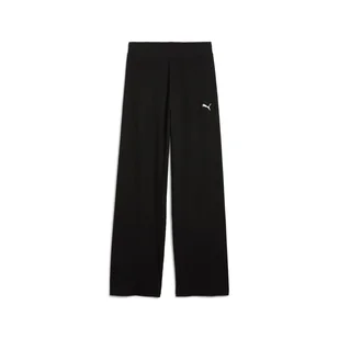 Damskie Spodnie PUMA ESS ELEVATED HIGH-WAIST STRAIGHT LEG RIB PANT 68502501 – Czarny - Spodnie damskie - miniaturka - grafika 1