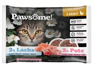 Mokra karma dla kotów - Pawsome Adult Light Lachs/Pute - łosoś/indyk saszetki 4x85g - miniaturka - grafika 1