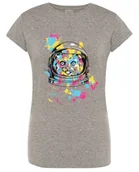 Koszulki i topy damskie - T-Shirt kolorowy nadruk Kot ASTRONAUTA r. XXL - miniaturka - grafika 1
