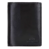 Portfele - Męski portfel ze skóry mały czarny - miniaturka - grafika 1